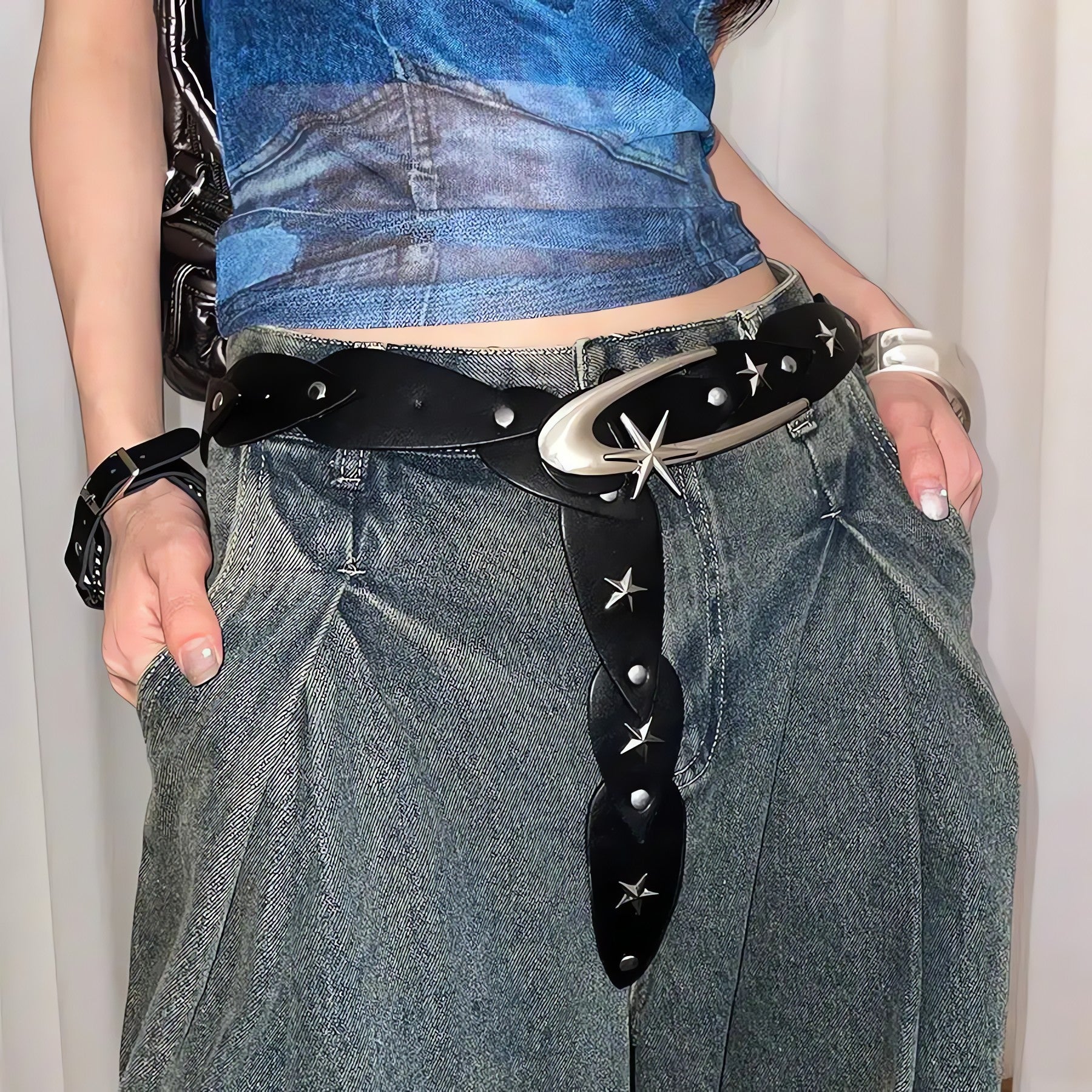 Y2K Star Buckle Belt - KAYSMAR