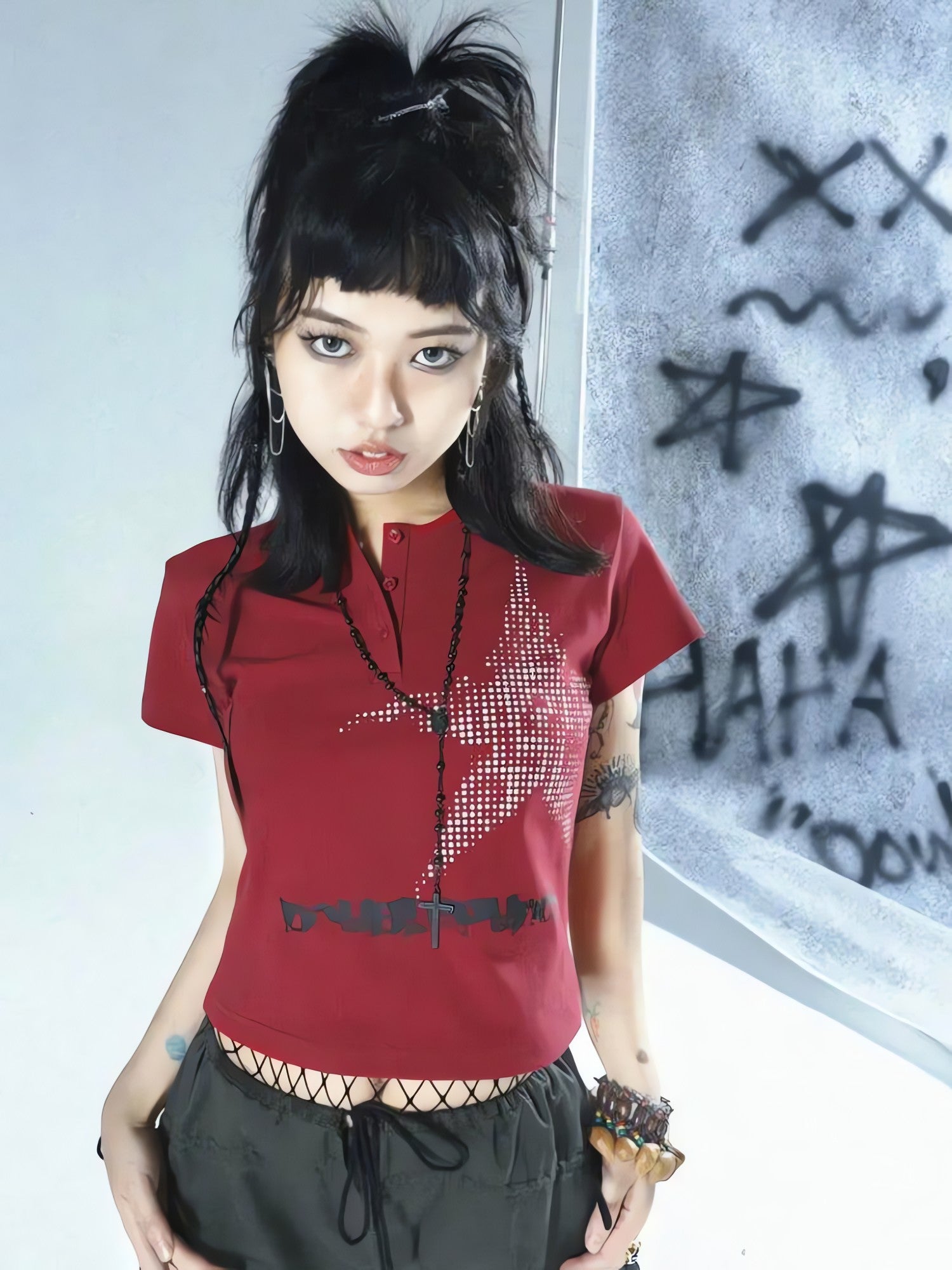 Y2K Star Button-Up Tee - KAYSMAR