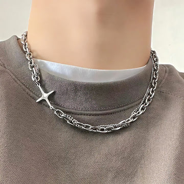 Y2K Star Double Chain Necklace - KAYSMAR