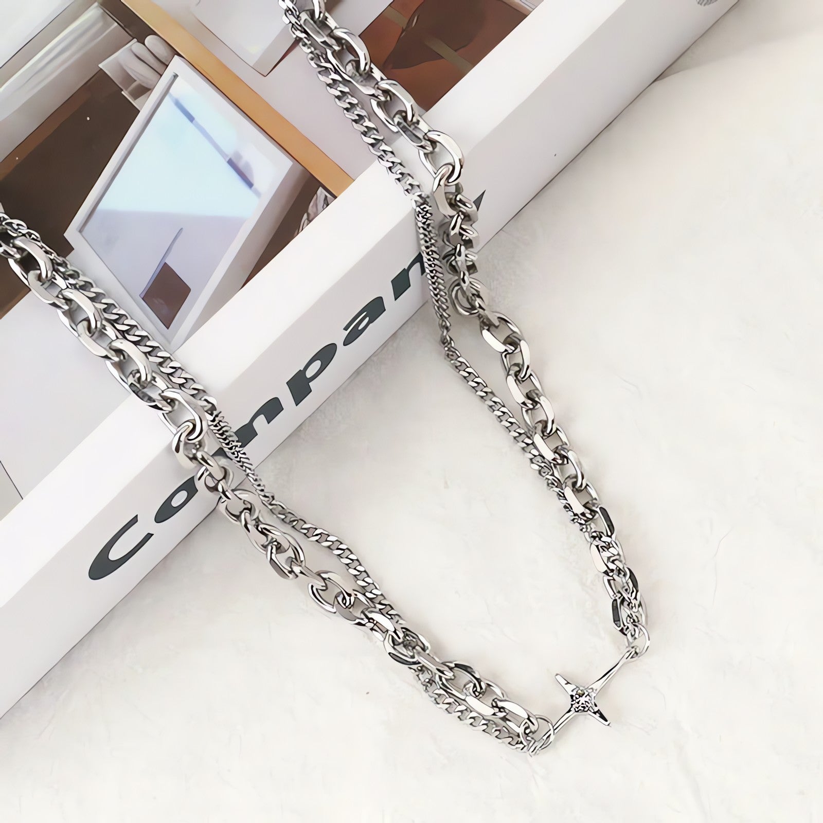 Y2K Star Double Chain Necklace - KAYSMAR