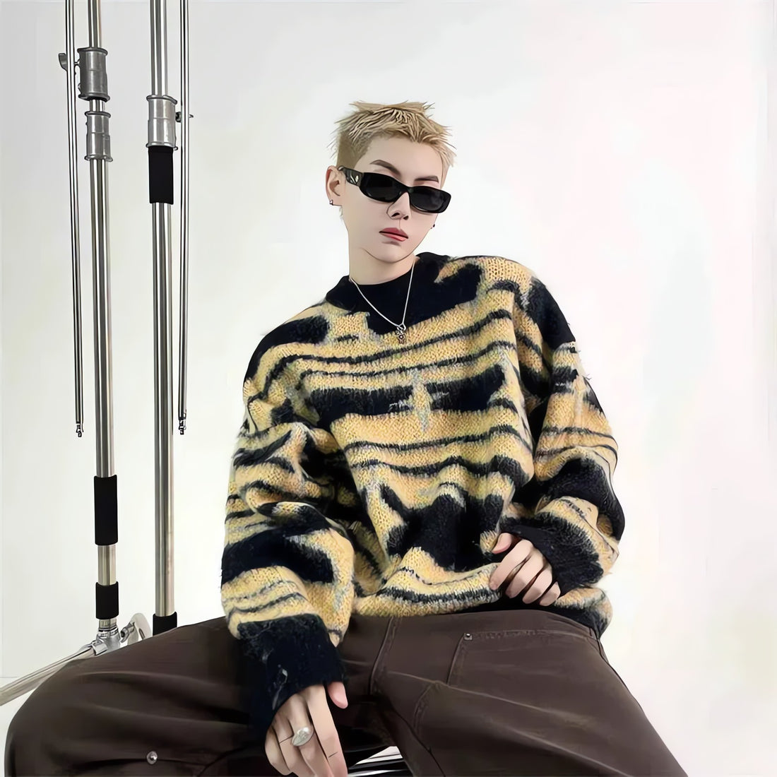 Y2K Star Fluffy Sweater - KAYSMAR