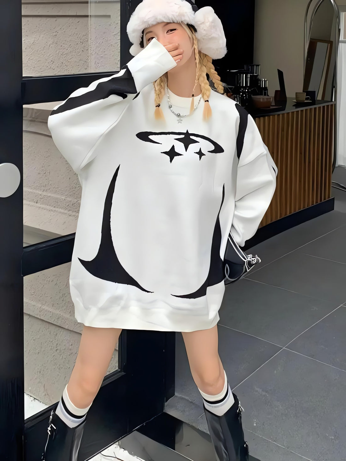 Y2K Star Futuristic Knitted Sweater - KAYSMAR