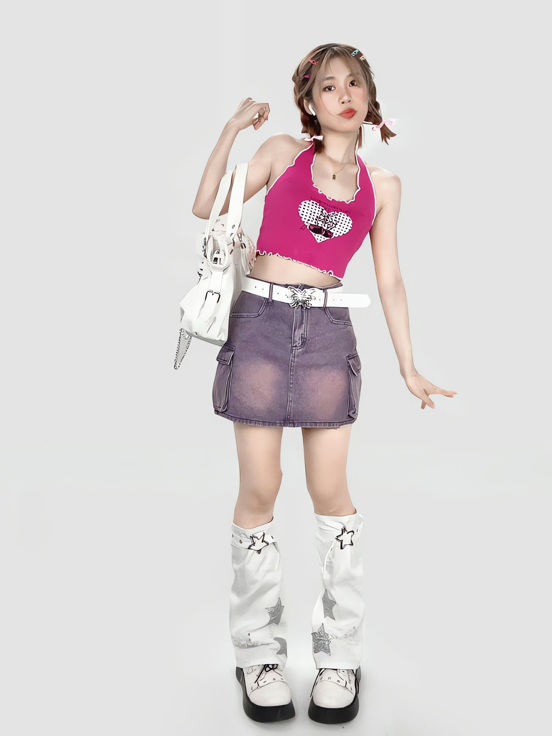 Y2K Star Patch Belted Leg Warmers - KAYSMAR