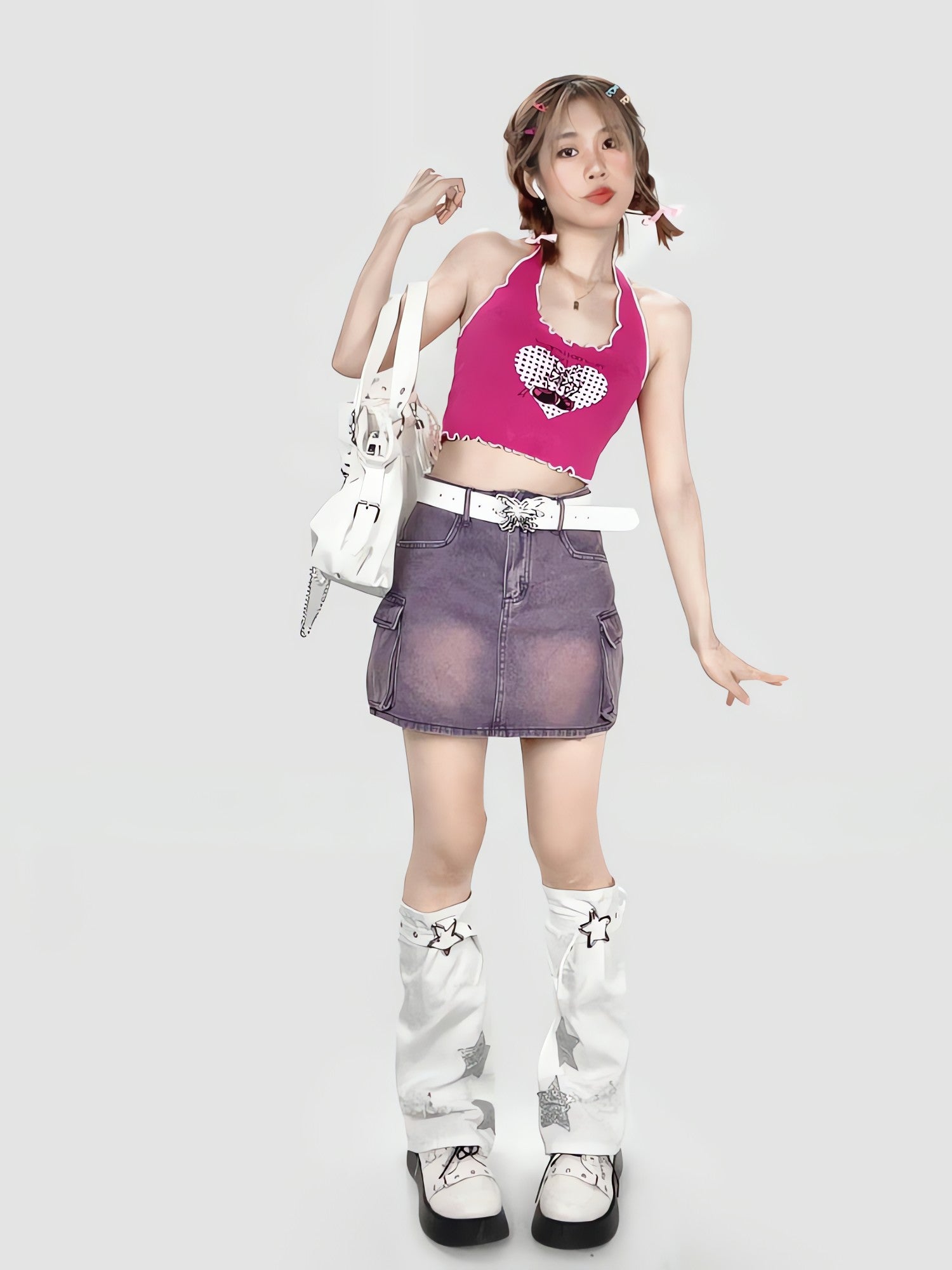 Y2K Star Patch Belted Leg Warmers - KAYSMAR