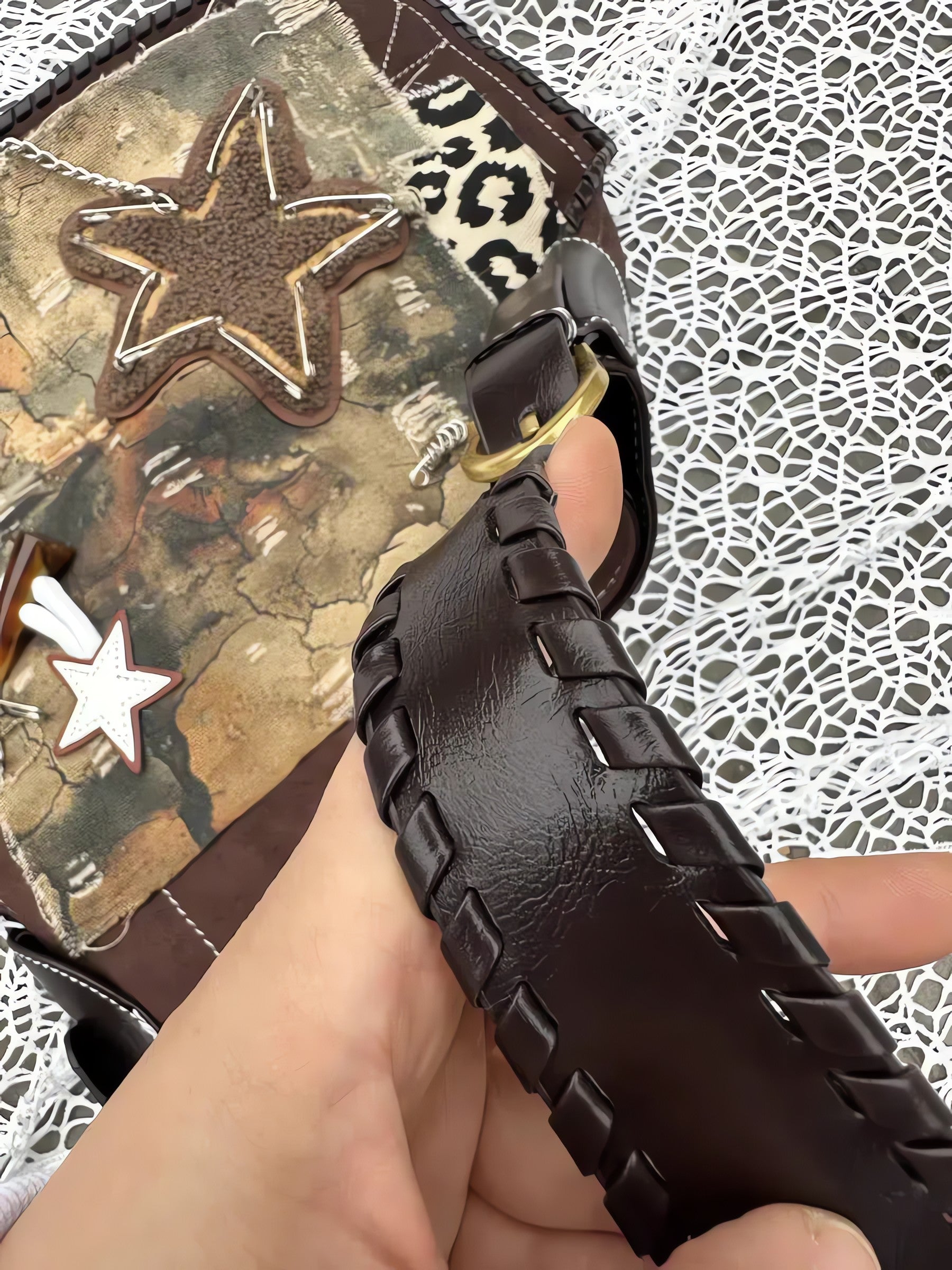 Y2K Star Patch Distressed Bag - KAYSMAR