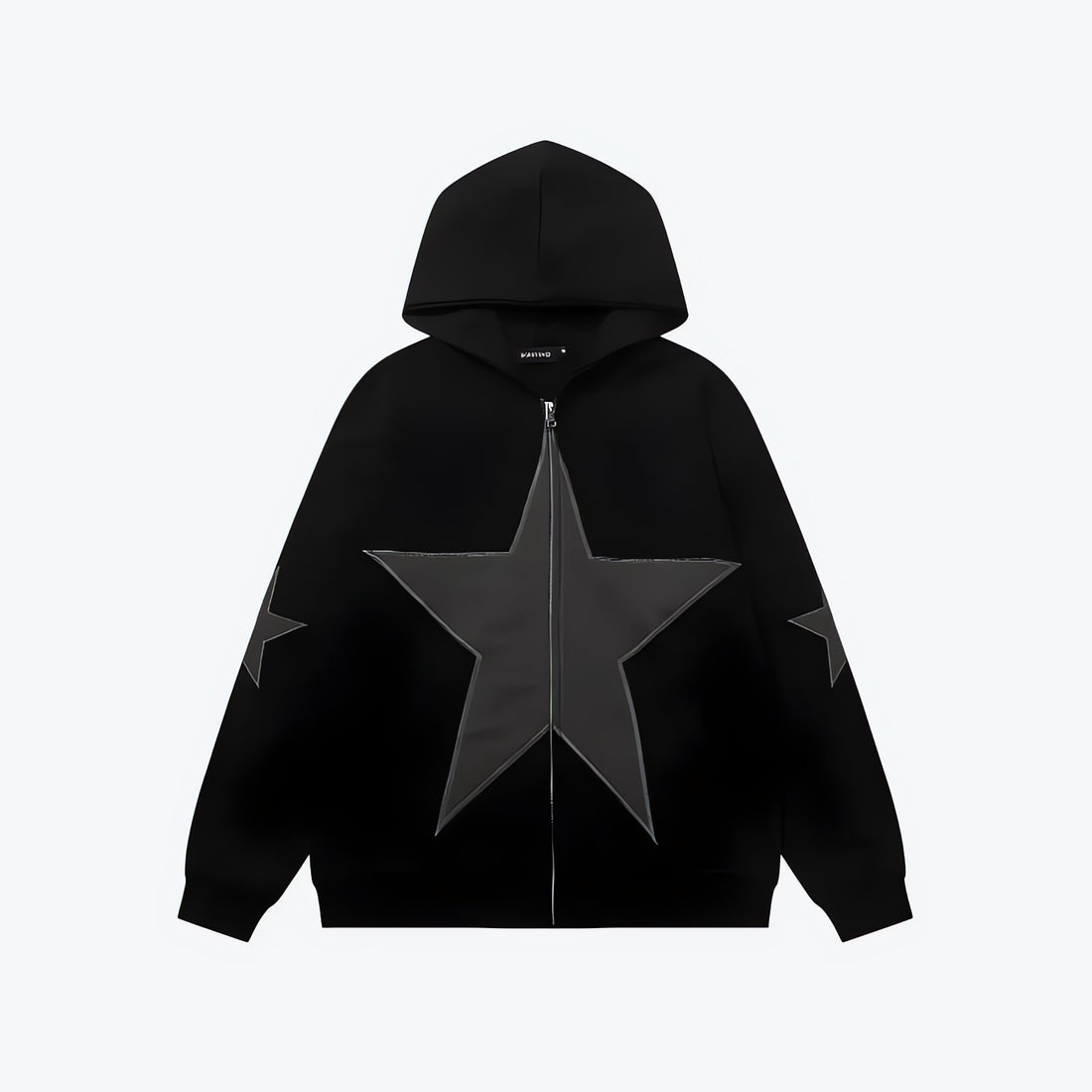 Y2K Star Patch Zip-Up Hoodie - KAYSMAR