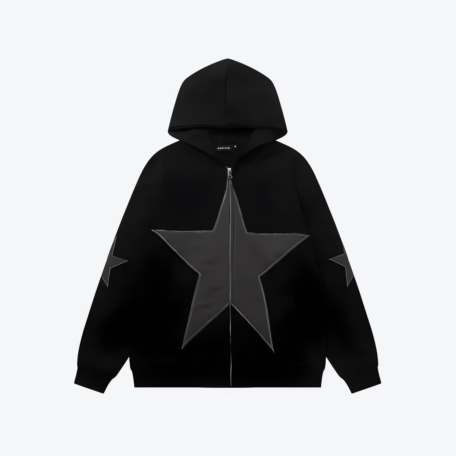 Y2K Star Patch Zip-Up Hoodie - KAYSMAR