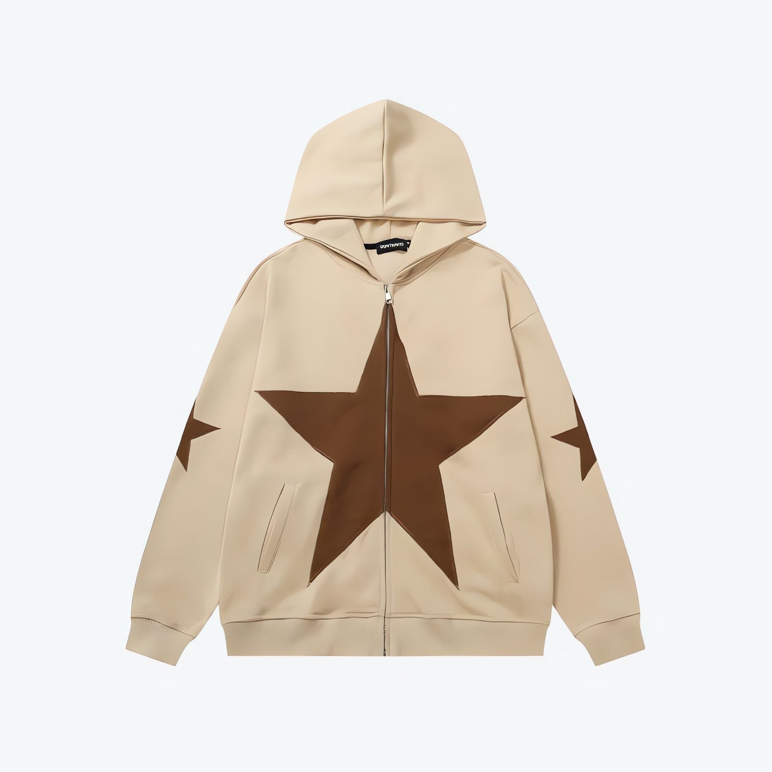 Y2K Star Patch Zip-Up Hoodie - KAYSMAR