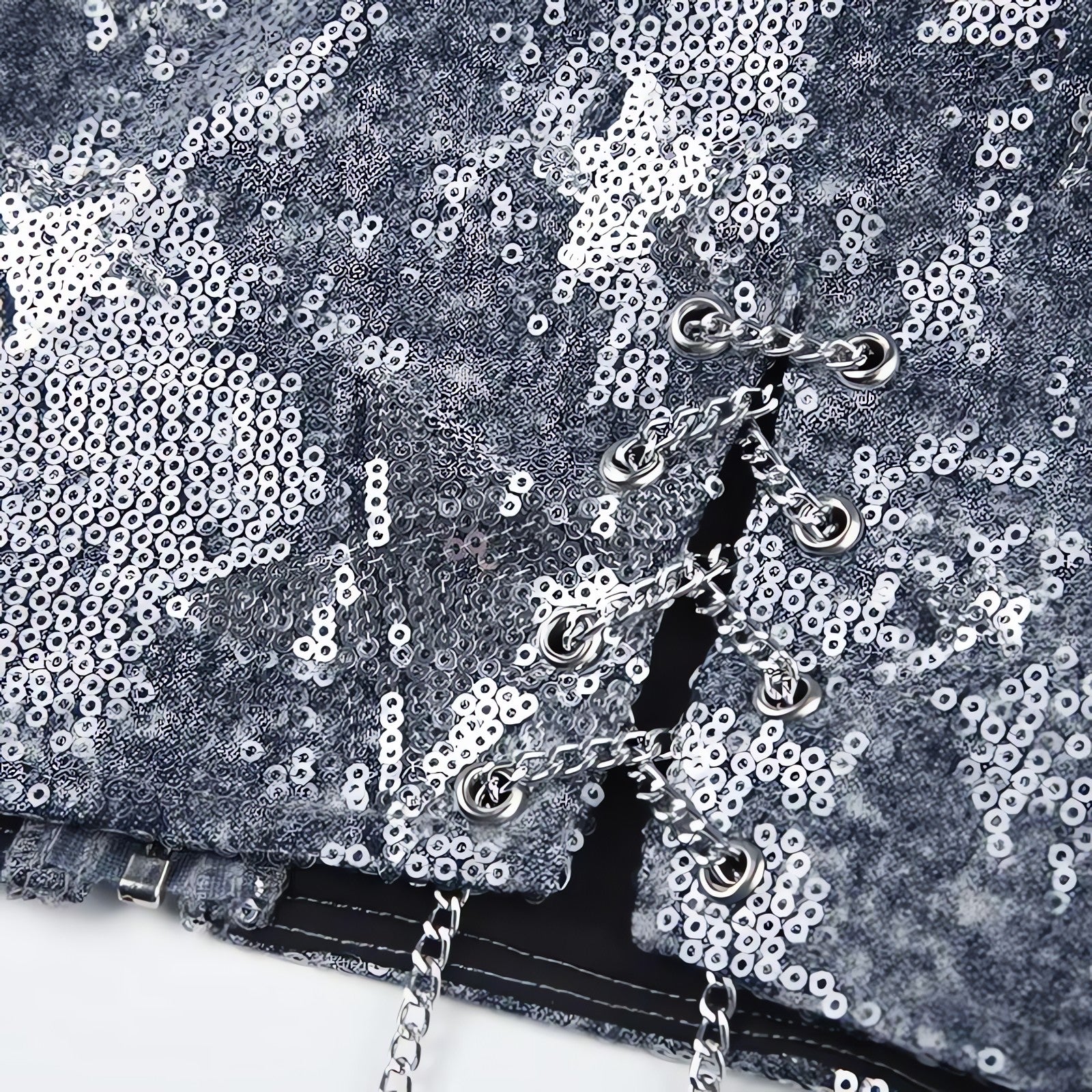 Y2K Star Sequined Crop Top - KAYSMAR