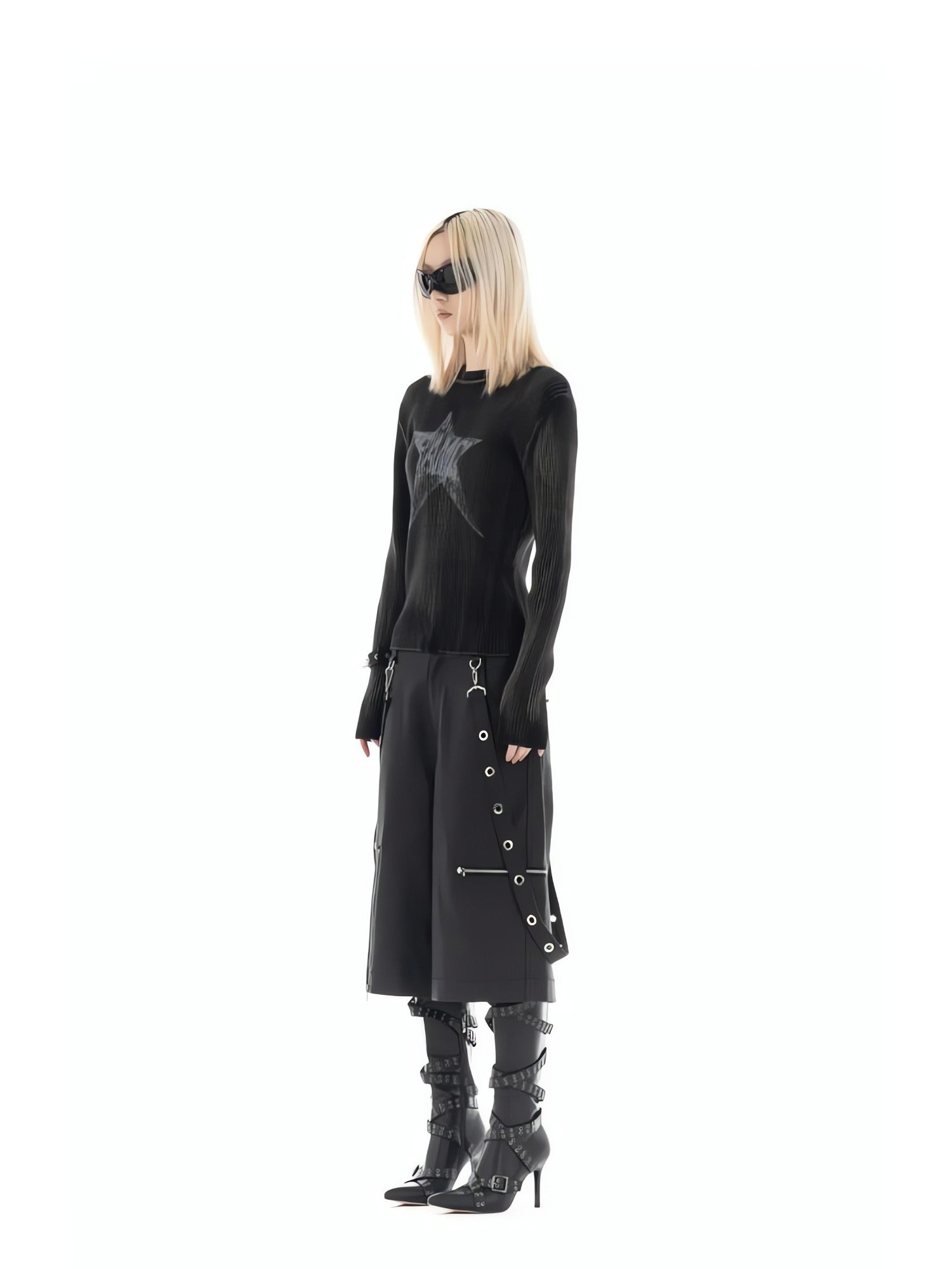 Y2K Star Tall Long Sleeve Corduroy Sweater - KAYSMAR