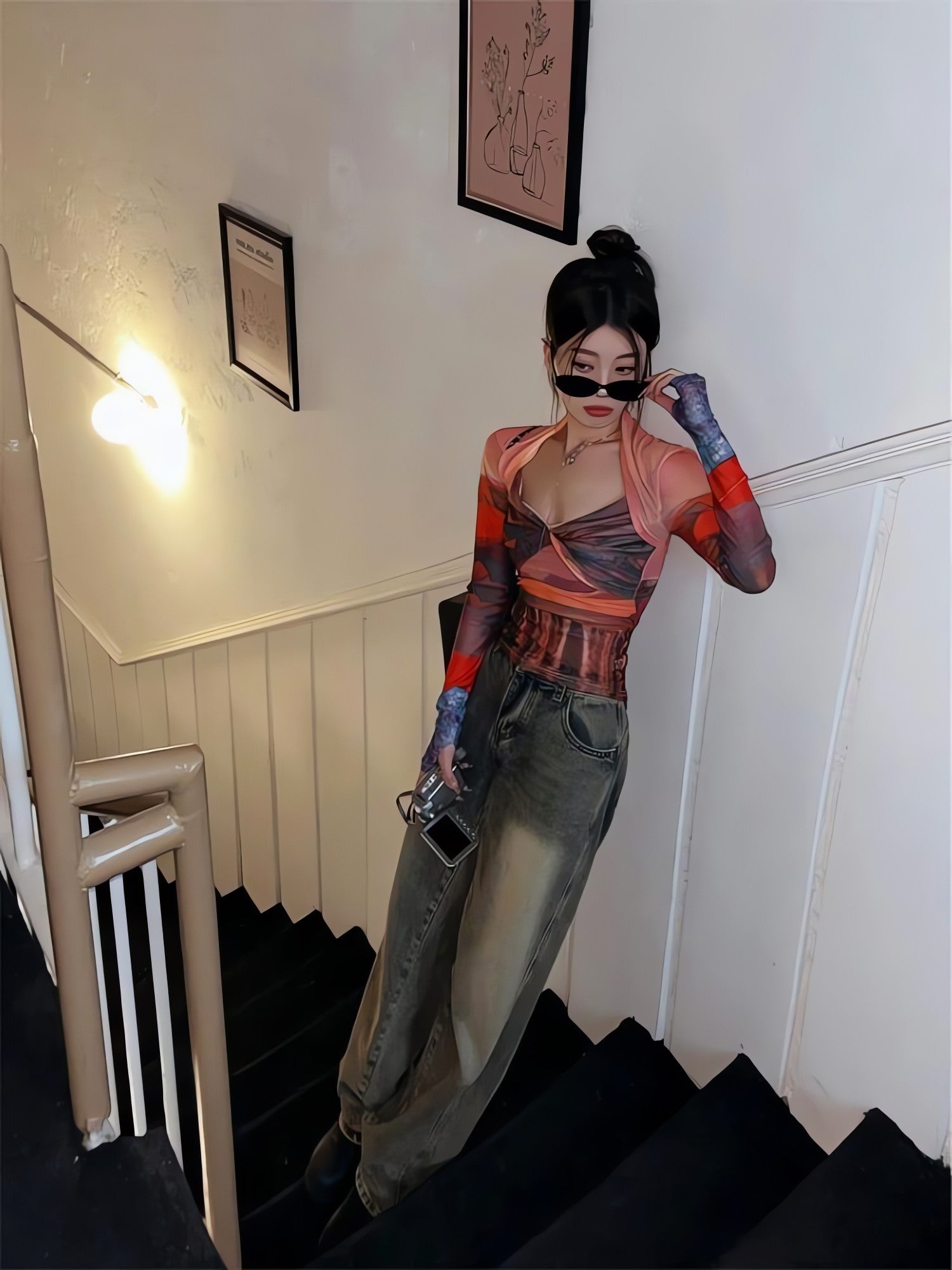Y2K Sunset Mesh Top - KAYSMAR