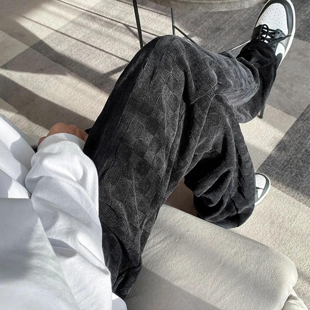 Y2K Checkered Elasticated Sweatpants - KAYSMAR