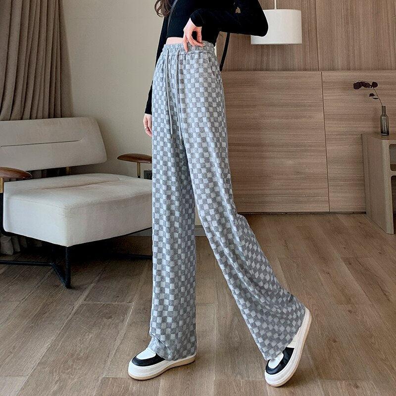 Y2K Checkered Sweatpants - KAYSMAR