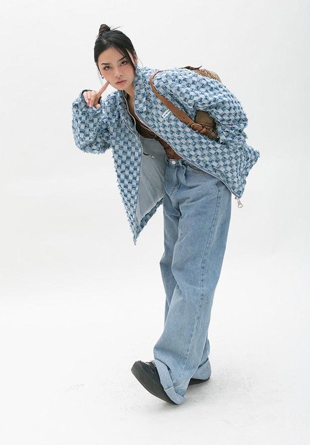 Y2K Checkered Zip Up Jacket - KAYSMAR