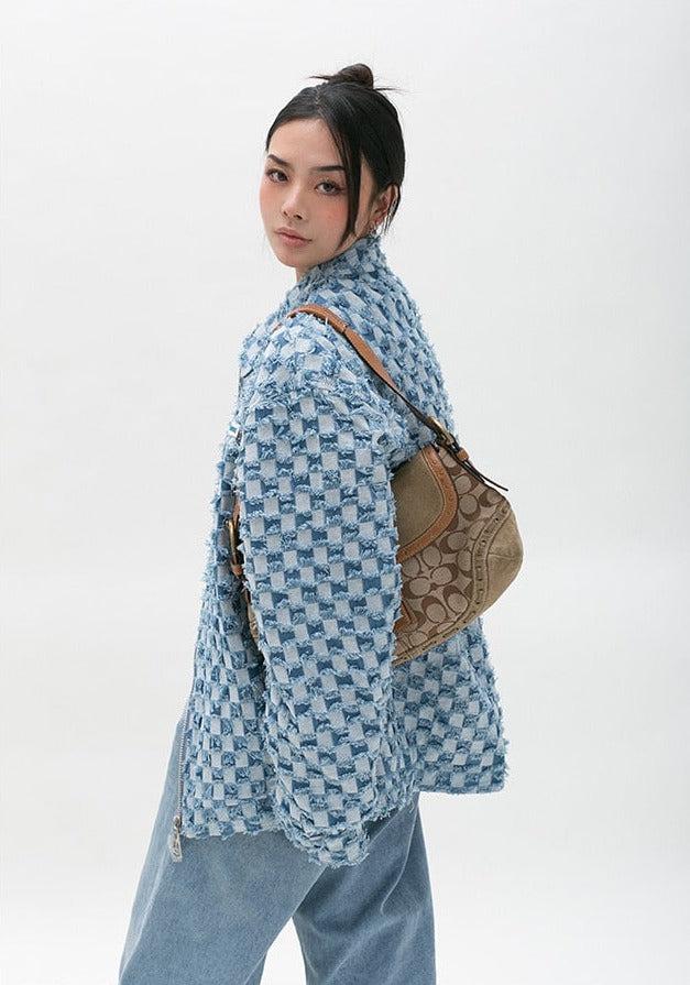 Y2K Checkered Zip Up Jacket - KAYSMAR