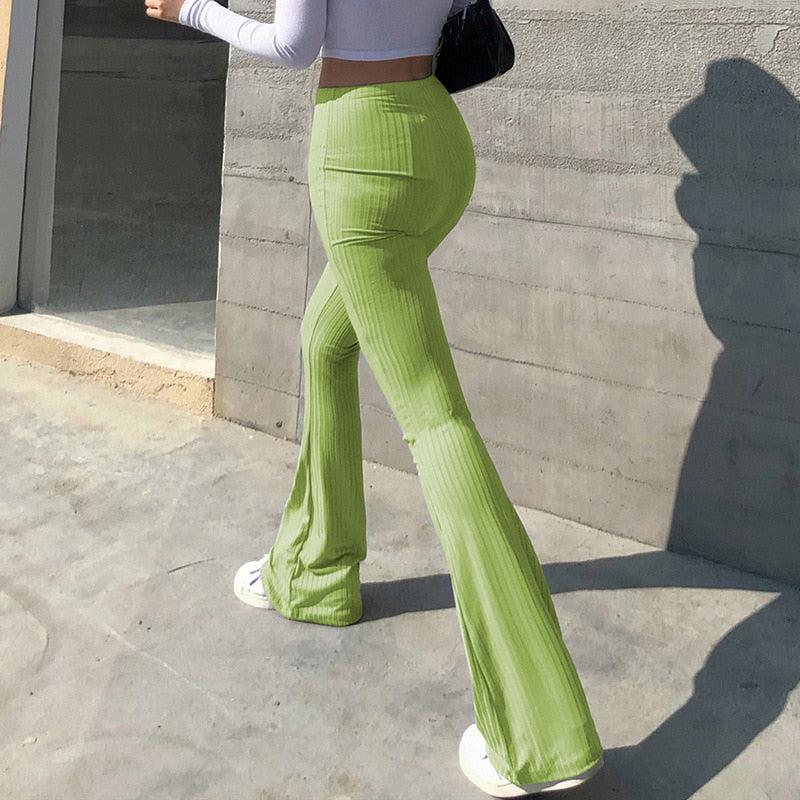 Y2K Slim Fit Flared Pants - KAYSMAR