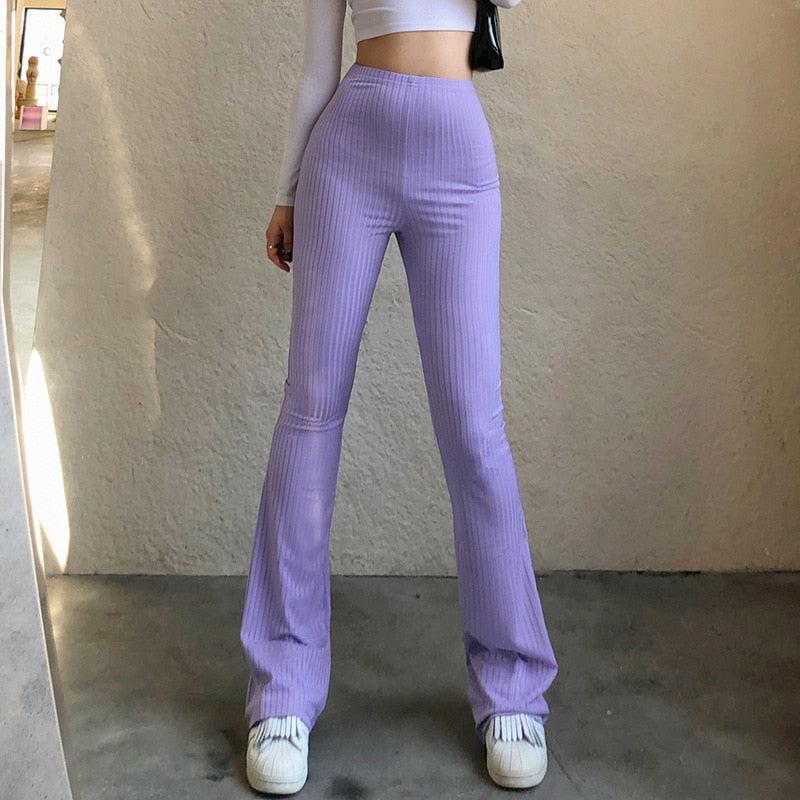 Y2K Slim Fit Flared Pants - KAYSMAR