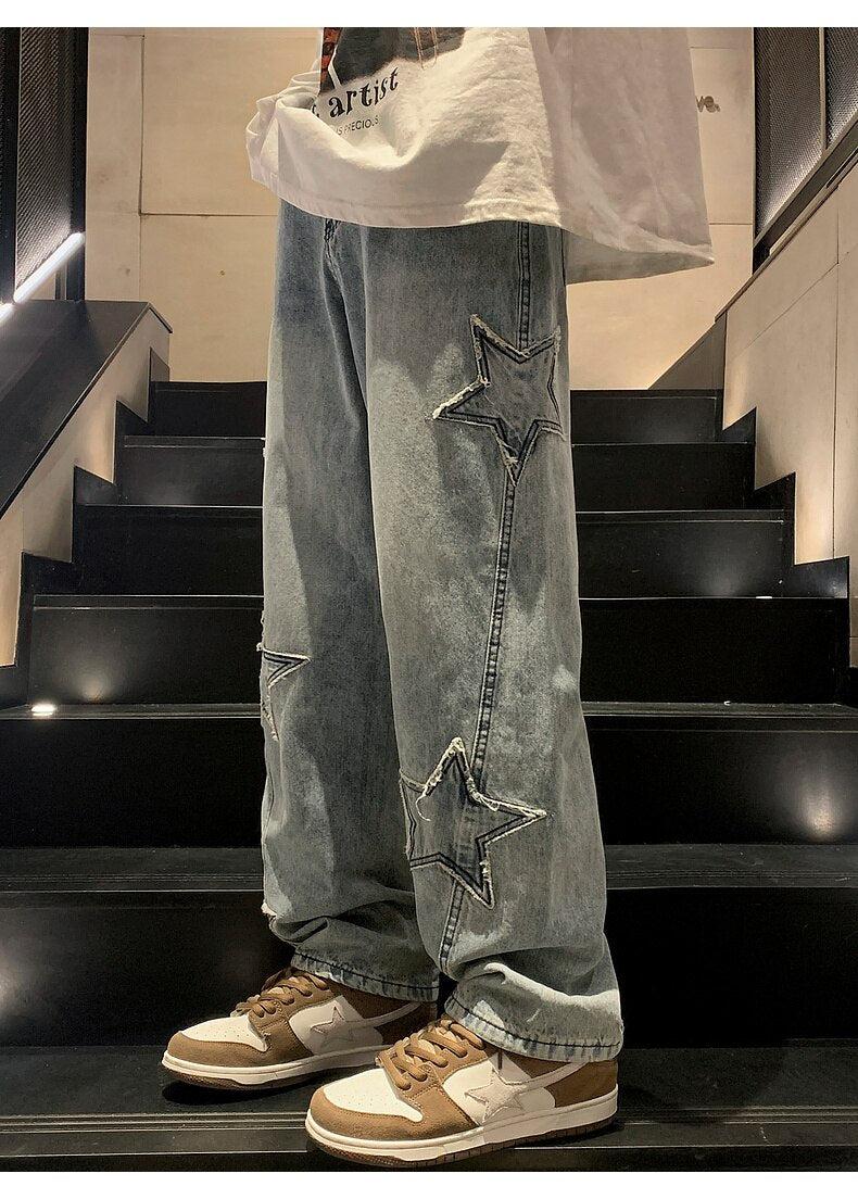 Y2K Star Embroidered Jeans - KAYSMAR