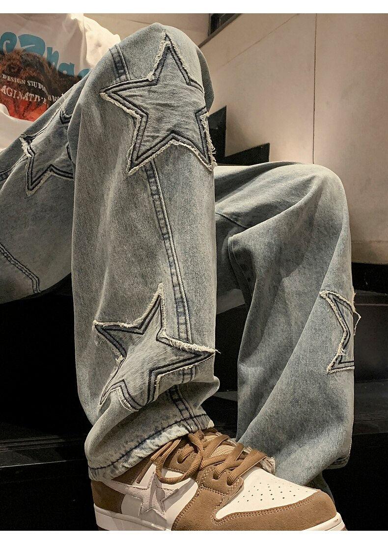 Y2K Star Embroidered Jeans - KAYSMAR