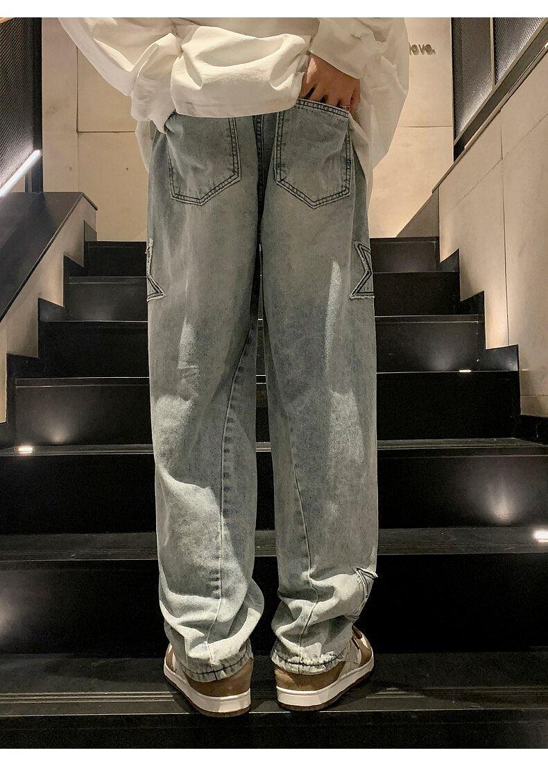 Y2K Star Embroidered Jeans - KAYSMAR