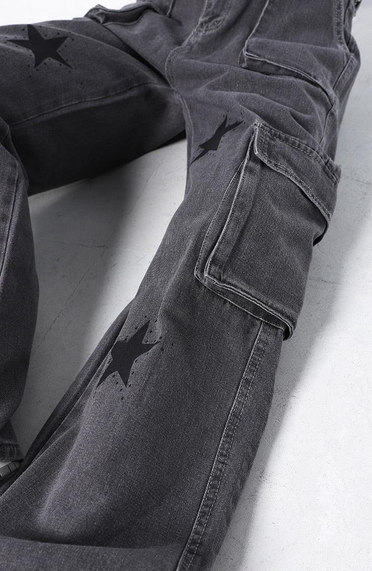 Y2K Star Printed Cargo Pants - KAYSMAR