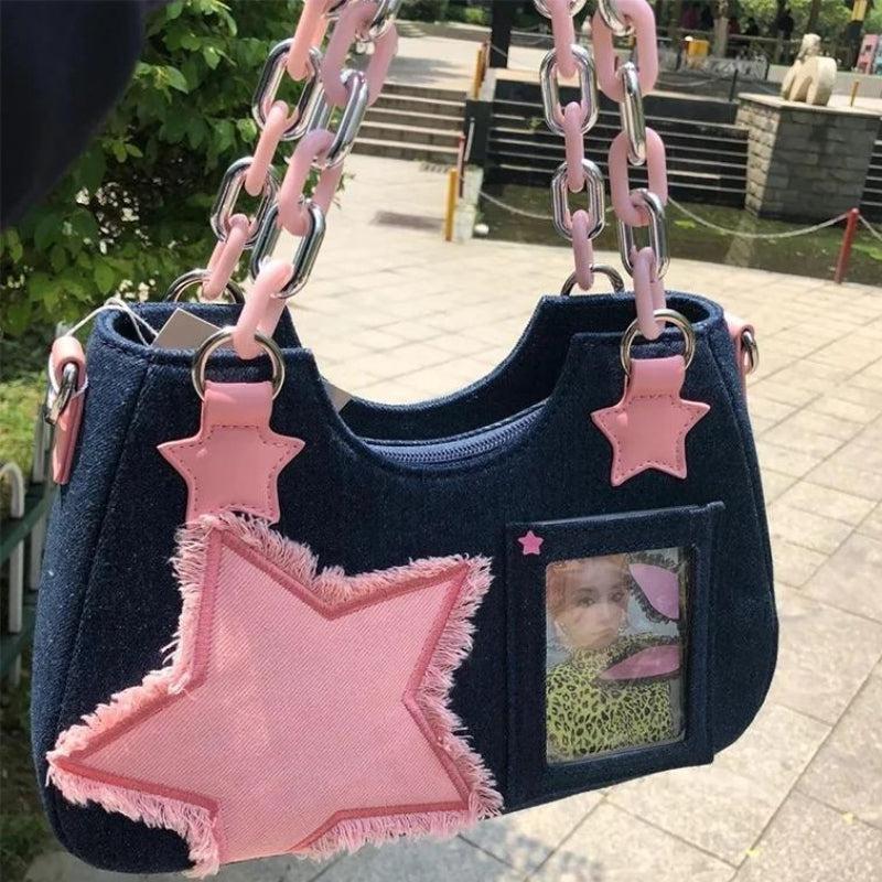 Y2k Star Transparent Denim Bag - KAYSMAR