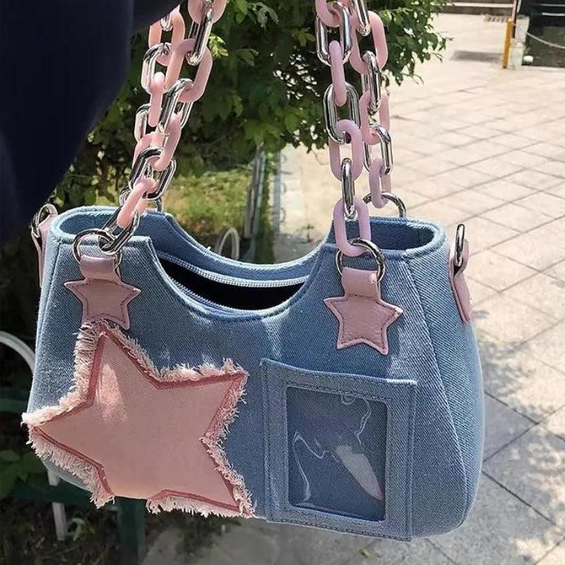 Y2k Star Transparent Denim Bag - KAYSMAR