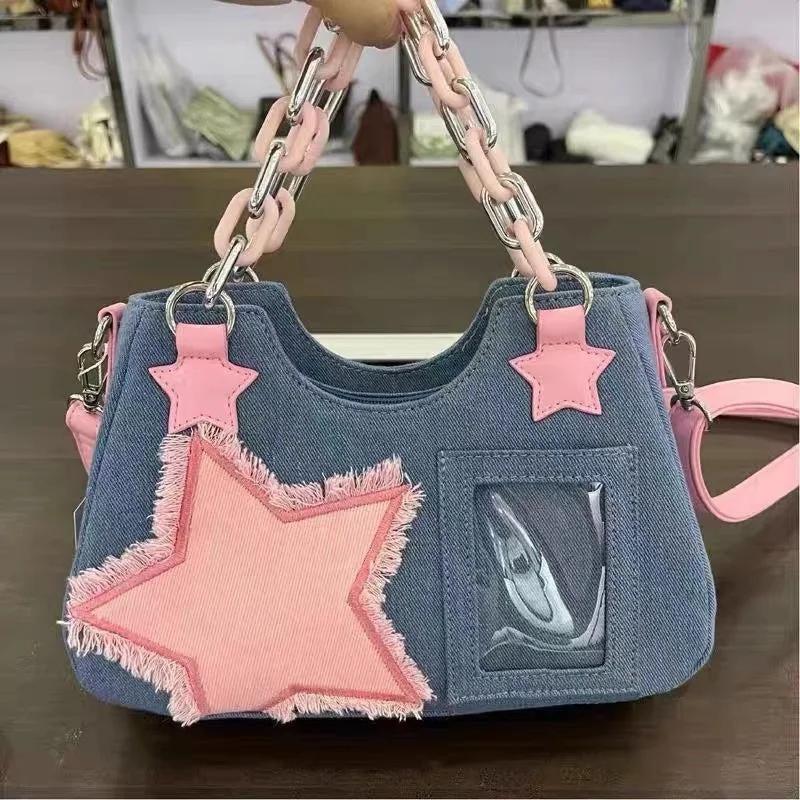 Y2k Star Transparent Denim Bag - KAYSMAR