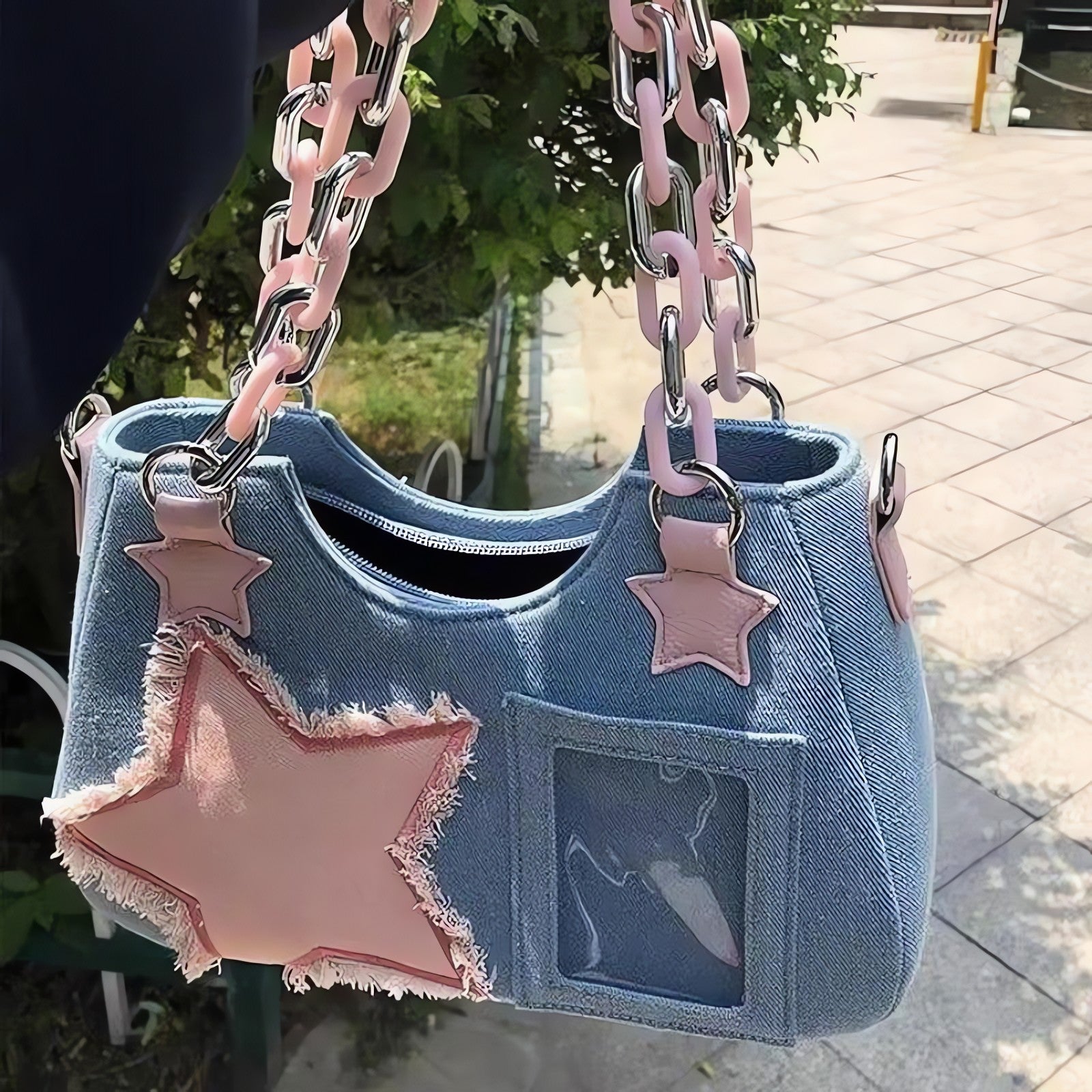 Y2k Star Transparent Denim Bag - KAYSMAR