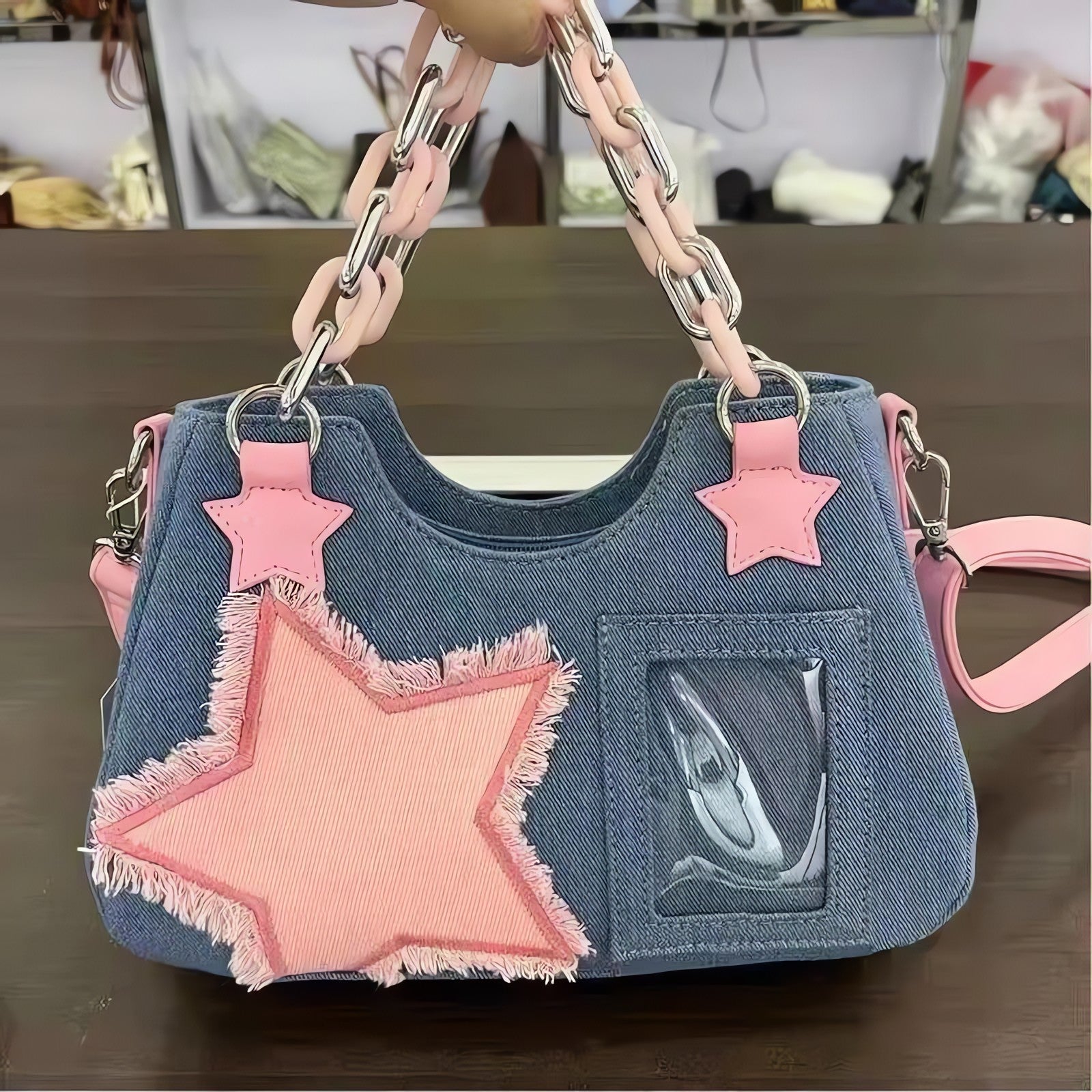 Y2k Star Transparent Denim Bag - KAYSMAR