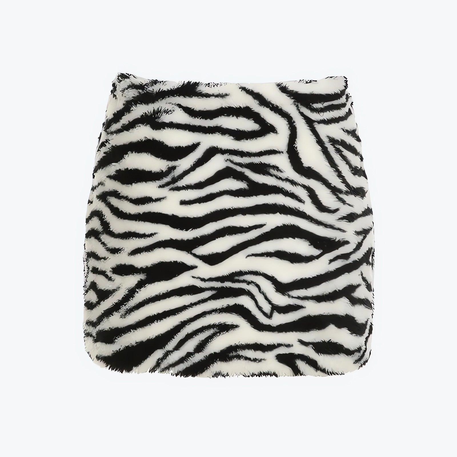 Zebra Fluffy Mini Skirt